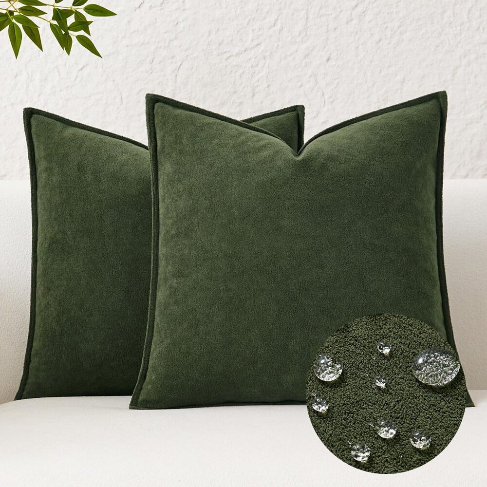 2947 Kevin Textile Waterproof Decorative Pillow Covers Moss Green 20x20